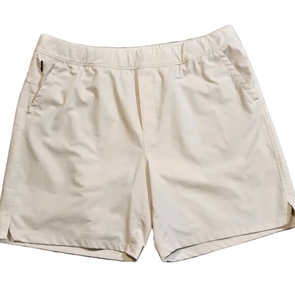 Public Rec Flex Shorts Men's Size 42 Beige Performance Stretch Athletic Gym EUC - Picture 2 of 8